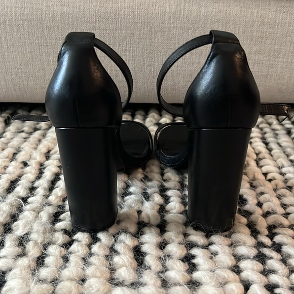 Steve Madden Carrson Black Block Heels Leather - Picture 6 of 8
